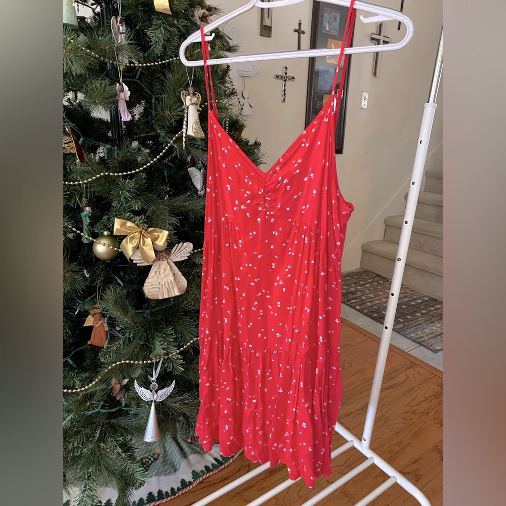 Red flower dress
